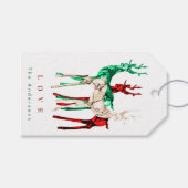 クリスタル+宝石のトナカイ メリークリスマス ギフトタグ (正面(横))