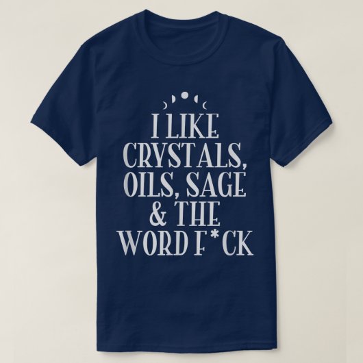 クリスタル、油、SageWicca Witchcraftが好異教のき Tシャツ (デザイン正面)