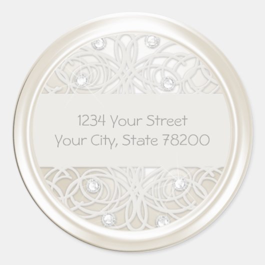 クリスタ澄んル及びパールレース差出人住所 ラウンドシール (正面)