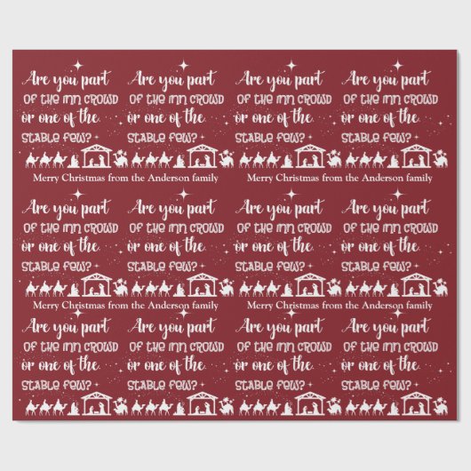 クリスチおもしろいパーソナライズされたンクリスマス出生 ラッピングペーパー (フラット)