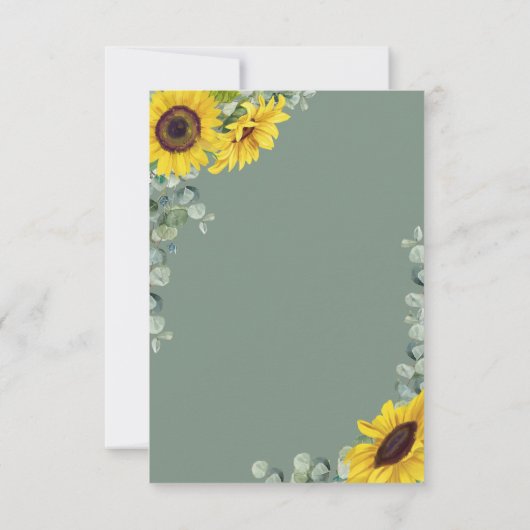 クリスチエレガントャンセージグリーンサンフラワー結婚ズ 出欠カード (裏面)