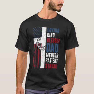 クリスチカッコいいン賛美パパクロスアメリカ国旗の脂肪 Tシャツ