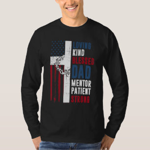 クリスチカッコいいン賛美パパクロスアメリカ国旗の脂肪 Tシャツ