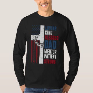 クリスチカッコいいン賛美パパクロスアメリカ国旗の脂肪 Tシャツ
