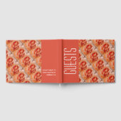 クリスチスタイリッシュパーソナライズされたンピーチコーラルバラ ゲストブック (全面)