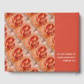 クリスチスタイリッシュパーソナライズされたンピーチコーラルバラ ゲストブック (裏面)