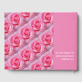 クリスチスタイリッシュンパーソナライズされた聖なる書物、 経典ピンクローズ ゲストブック (裏面)