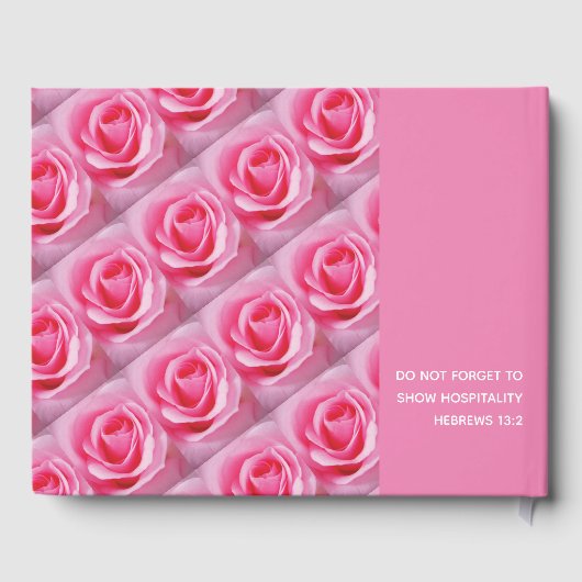 クリスチスタイリッシュンパーソナライズされた聖なる書物、 経典ピンクローズ ゲストブック (裏面)
