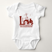 クリスチパーソナライズされたャンファミリークリスマス出生 ベビーボディスーツ (正面)