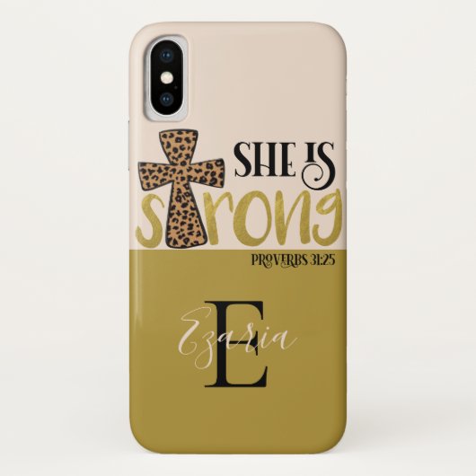 クリスチパーソナライズされたャン彼女は強い諺31 Case-Mate iPhoneケース (裏面)