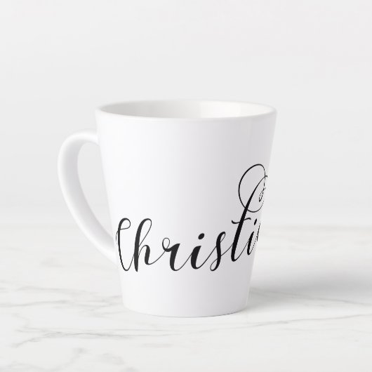 クリスチャニア国旗のハート、フリスタデン・クリスチャニア カフェラテマグ (左アングル)