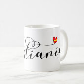 クリスチャニア国旗のハート、フリスタデン・クリスチャニア コーヒーマグカップ (正面右)