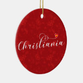 クリスチャニア国旗のハート、フリスタデン・クリスチャニア セラミックオーナメント (右)