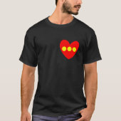 クリスチャニア国旗のハート Tシャツ (正面)