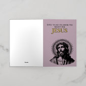 クリスチャンおもしろいイエス誕生日カード 箔グリーティングカード (外側レイダウン)