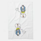 クリスチャンおもしろいクリスマスかわいい羊の漫画 キッチンタオル (縦)