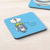 クリスチャンおもしろいクリスマスかわいい羊の漫画 コースター (左側)