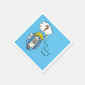 クリスチャンおもしろいクリスマスかわいい羊の漫画 スタンダードカクテルナプキン (角)