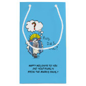 クリスチャンおもしろいクリスマスかわいい羊の漫画 スモールペーパーバッグ (裏面)