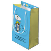 クリスチャンおもしろいクリスマスかわいい羊の漫画 スモールペーパーバッグ (裏面アングル)