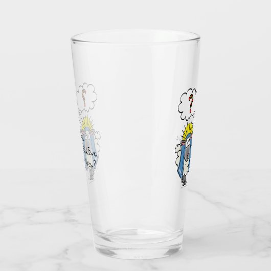 クリスチャンおもしろいクリスマスかわいい羊の漫画 タンブラーグラス (左)