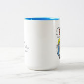 クリスチャンおもしろいクリスマスかわいい羊の漫画 ツートーンマグカップ (中央)