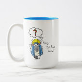 クリスチャンおもしろいクリスマスかわいい羊の漫画 ツートーンマグカップ (左)