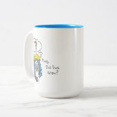 クリスチャンおもしろいクリスマスかわいい羊の漫画 ツートーンマグカップ (正面左)