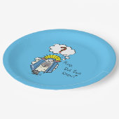 クリスチャンおもしろいクリスマスかわいい羊の漫画 ペーパープレート (アングル)