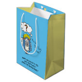 クリスチャンおもしろいクリスマスかわいい羊の漫画 ミディアムペーパーバッグ (裏面アングル)