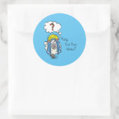 クリスチャンおもしろいクリスマスかわいい羊の漫画 ラウンドシール (バッグ)