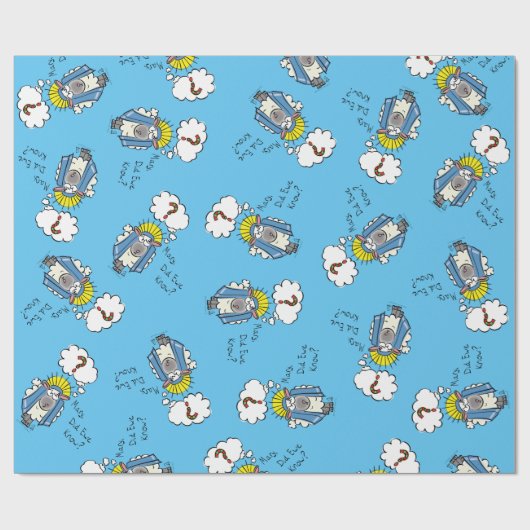 クリスチャンおもしろいクリスマスかわいい羊の漫画 ラッピングペーパー (フラット)