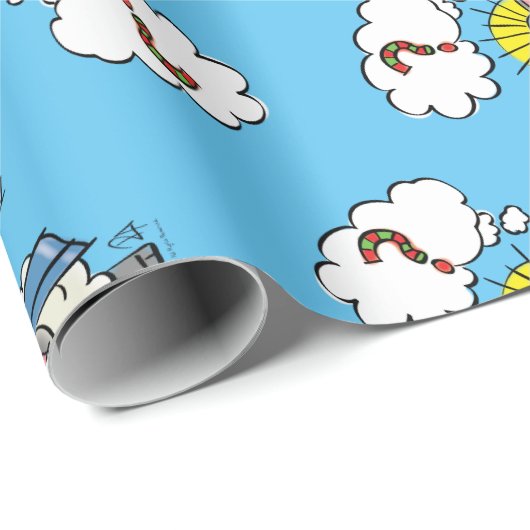 クリスチャンおもしろいクリスマスかわいい羊の漫画 ラッピングペーパー (ロールコーナー)