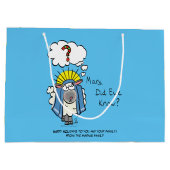 クリスチャンおもしろいクリスマスかわいい羊の漫画 ラージペーパーバッグ (裏面)