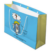 クリスチャンおもしろいクリスマスかわいい羊の漫画 ラージペーパーバッグ (正面アングル)