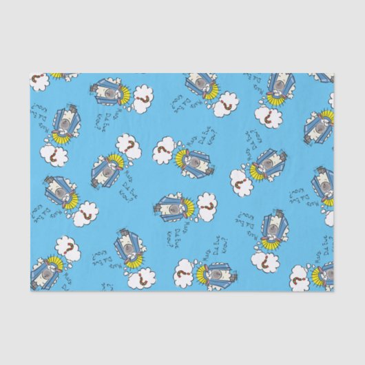 クリスチャンおもしろいクリスマスかわいい羊の漫画 薄葉紙 (正面)