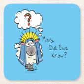 クリスチャンおもしろいクリスマスかわいい羊 スクエアペーパーコースター (正面)