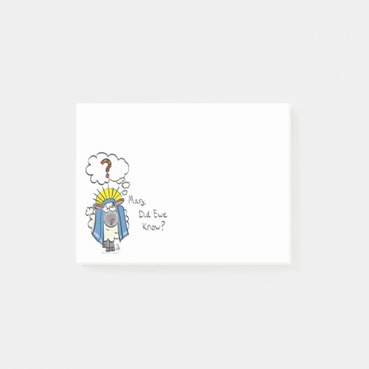 クリスチャンおもしろいクリスマスかわいい羊 ポストイット (正面)