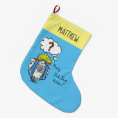 クリスチャンおもしろいクリスマスかわいい羊 ラージクリスマスストッキング (正面 (吊り時))