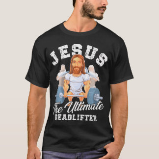 クリスチャンおもしろいサンデーマスボディビルダージムイエス Tシャツ