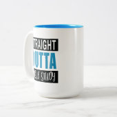 クリスチャンおもしろいバイブル勉強引用文ブルー ツートーンマグカップ (正面左)