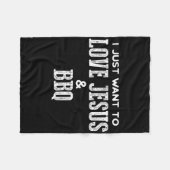 クリスチャンおもしろいラブイエスアンのためのグリルTシャツ フリースブランケット (正面(横))