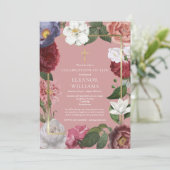 クリスチャンお祝いオブライフほこりっぽいバラフローラ 招待状 (スタンド正面)
