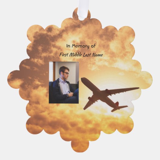 クリスチャンお祝いライフキープサク飛行機パイロット オーナメントカード (正面)
