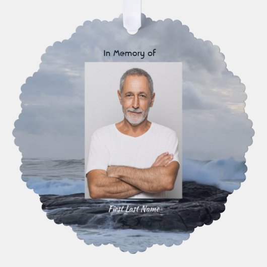 クリスチャンお祝いライフキープサケストーム海 オーナメントカード (正面)