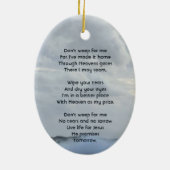 クリスチャンお祝いライフキープサケストーム海 セラミックオーナメント (裏面)