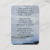 クリスチャンお祝いライフキープサケストーム海 名刺 (裏面)