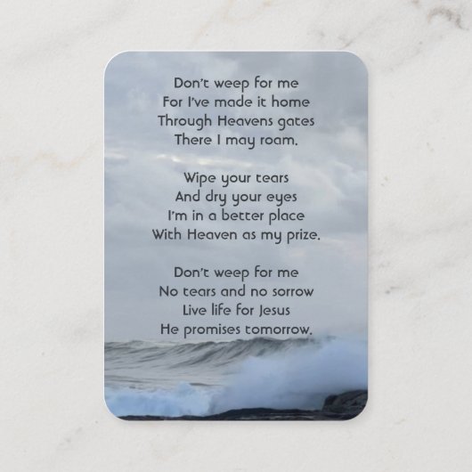 クリスチャンお祝いライフキープサケストーム海 名刺 (裏面)