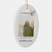 クリスチャンお祝いライフ記念バタフライ セラミックオーナメント (右)