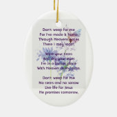 クリスチャンお祝いライフ記念バタフライ セラミックオーナメント (裏面)